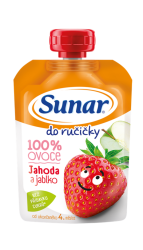 Hero Sunar Do ručičky JAHODA a jablko 100 % ovocia 4+ 100 g